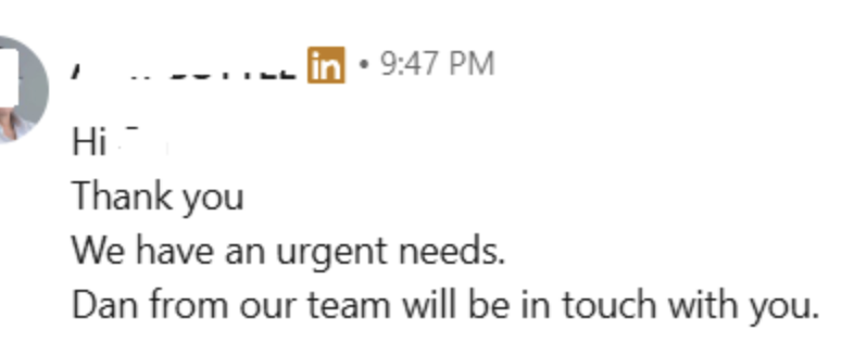 Client testimonial screenshot